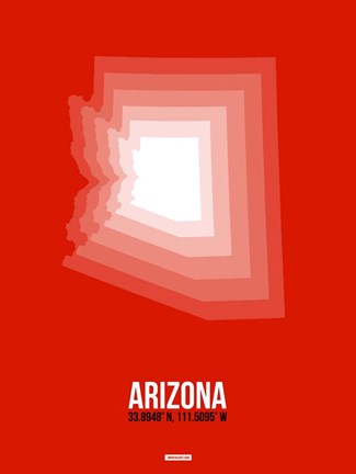 Framed Arizona Radiant Map 4A Print