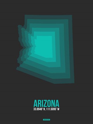 Framed Arizona Radiant Map 5A Print