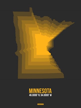 Framed Minnesota Radiant Map 5 Print