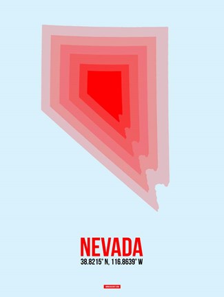 Framed Nevada Radiant Map 1 Print