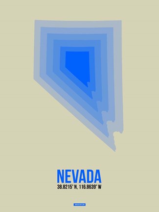 Framed Nevada Radiant Map 2 Print