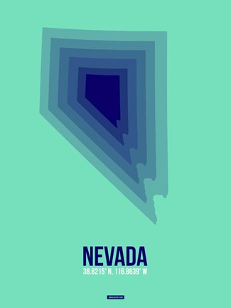 Framed Nevada Radiant Map 3 Print