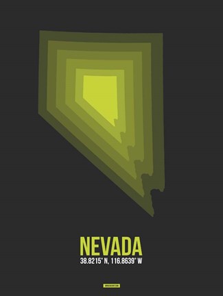 Framed Nevada Radiant Map 4 Print