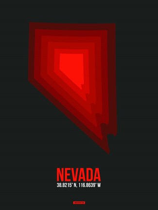Framed Nevada Radiant Map 6 Print