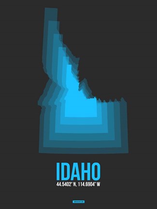 Framed Idaho Radiant Map 4 Print