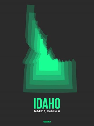 Framed Idaho Radiant Map 5 Print