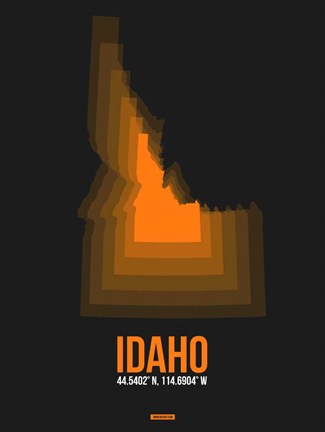 Framed Idaho Radiant Map 6 Print