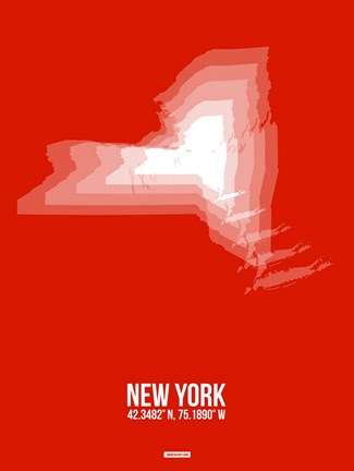 Framed New York Radiant Map 3 Print