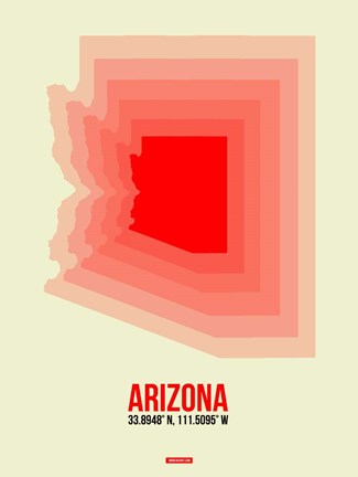 Framed Arizona Radiant Map 1B Print