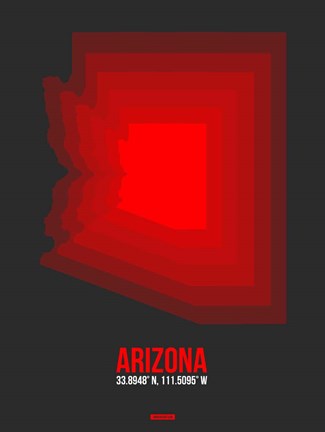 Framed Arizona Radiant Map 4B Print