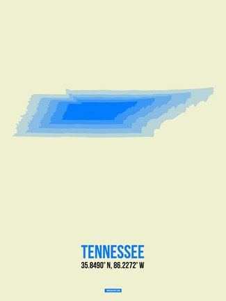 Framed Tennessee Radiant Map 1 Print
