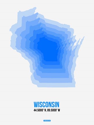 Framed Wisconsin Radiant Map 1 Print