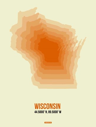 Framed Wisconsin Radiant Map 2 Print