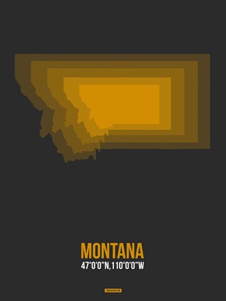 Framed Montana Radiant Map 4 Print