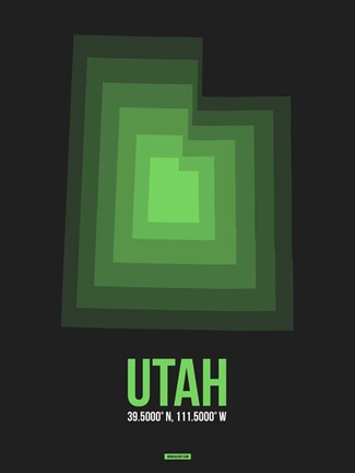 Framed Utah Radiant Map 7 Print