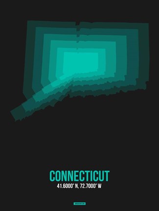 Framed Connecticut Radiant Map 5 Print