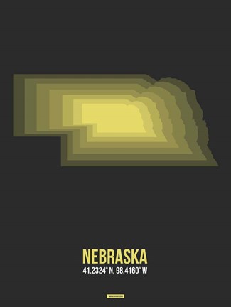Framed Nebraska Radiant Map 5 Print