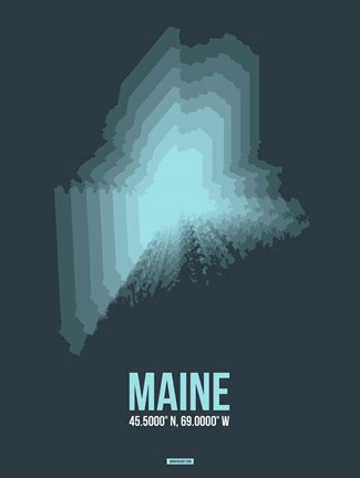 Framed Maine Radiant Map 4 Print