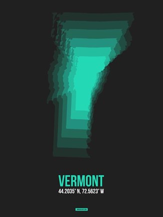 Framed Vermont Radiant Map 6 Print