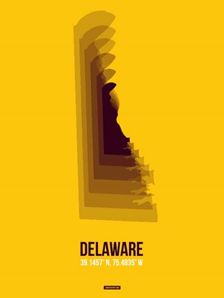 Framed Delaware Radiant Map 3 Print