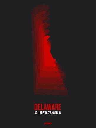 Framed Delaware Radiant Map 4 Print