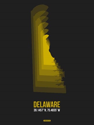 Framed Delaware Radiant Map 6 Print