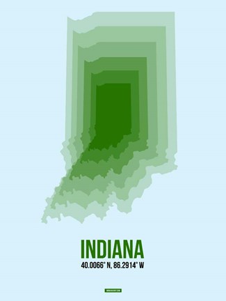Framed Indiana Radiant Map 2 Print