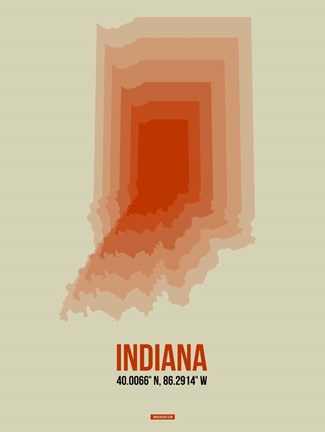 Framed Indiana Radiant Map 3 Print