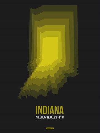 Framed Indiana Radiant Map 6 Print