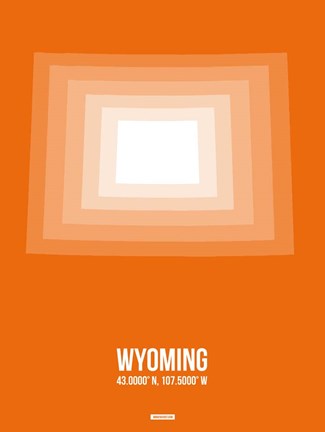 Framed Wyoming Radiant Map 3 Print