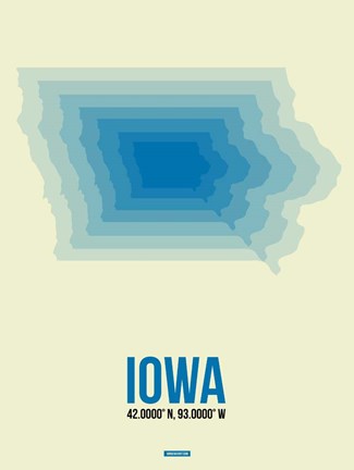 Framed Iowa Radiant Map 1 Print