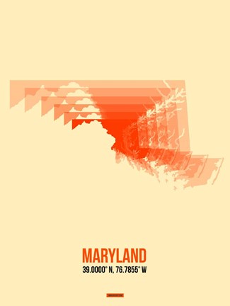 Framed Maryland Radiant Map 1 Print