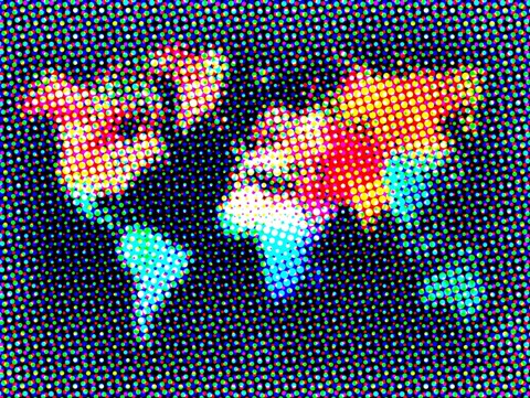 Framed Dotted World Map 2 Print