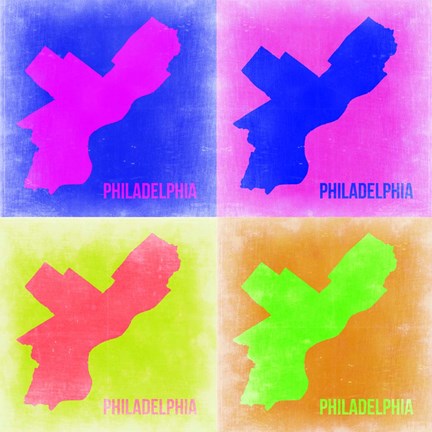 Framed Philadelphia Pop Art Map 1 Print