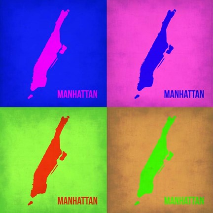 Framed New York Pop Art Map 1 Print