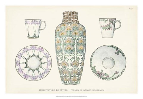 Framed Sevres Porcelain Collection II Print