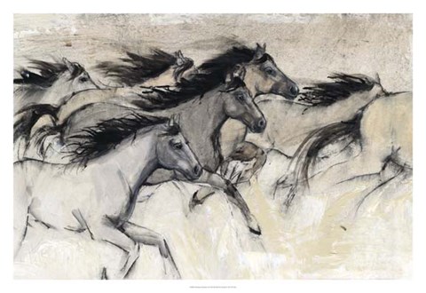 Framed Horses in Motion I Print