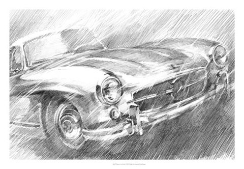 Framed Sports Car Study I Print