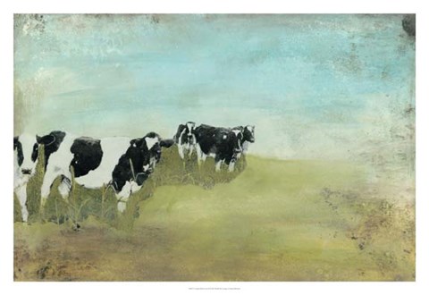 Framed Country Drive Cows II Print