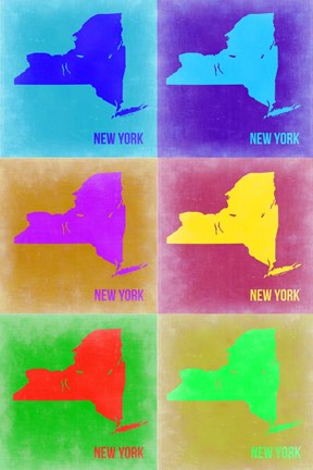 Framed New York Pop Art Map 2 Print