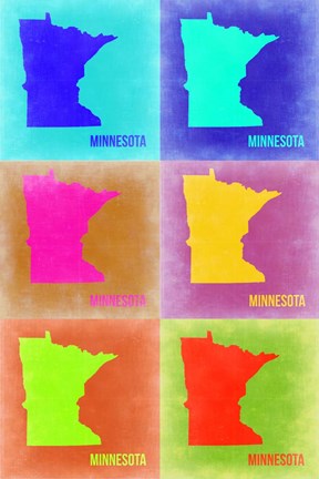 Framed Minnesota Pop Art Map 2 Print