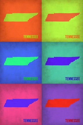 Framed Tennesse Pop Art Map 1 Print