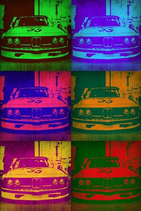 Framed BMW Front Pop Art 1 Print