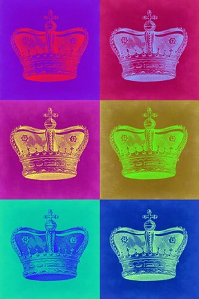 Framed Crown Pop Art 2 Print