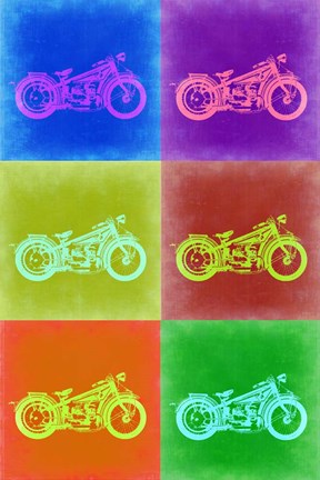Framed Vintage Bike Pop Art 2 Print