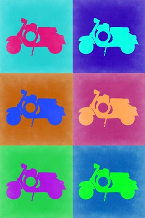 Framed Vintage Scooter Pop Art 2 Print