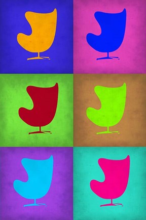 Framed Egg Chair Pop Art  2 Print
