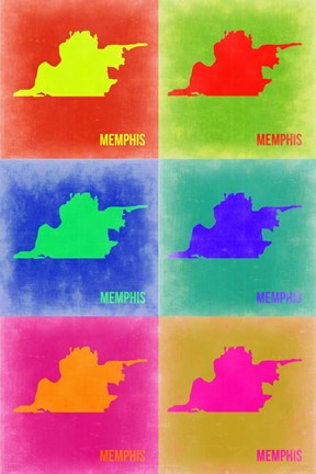 Framed Memphis Pop Art Map 3 Print