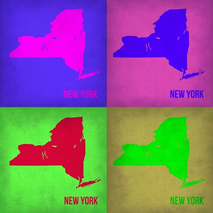 Framed New York Pop Art Map 1 Print
