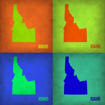 Framed Idaho Pop Art Map 1 Print